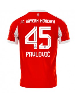 Muži Futbalové oblečenie Bayern Munich Aleksandar Pavlovic #45 2025-26 Krátky Rukáv - Domáci